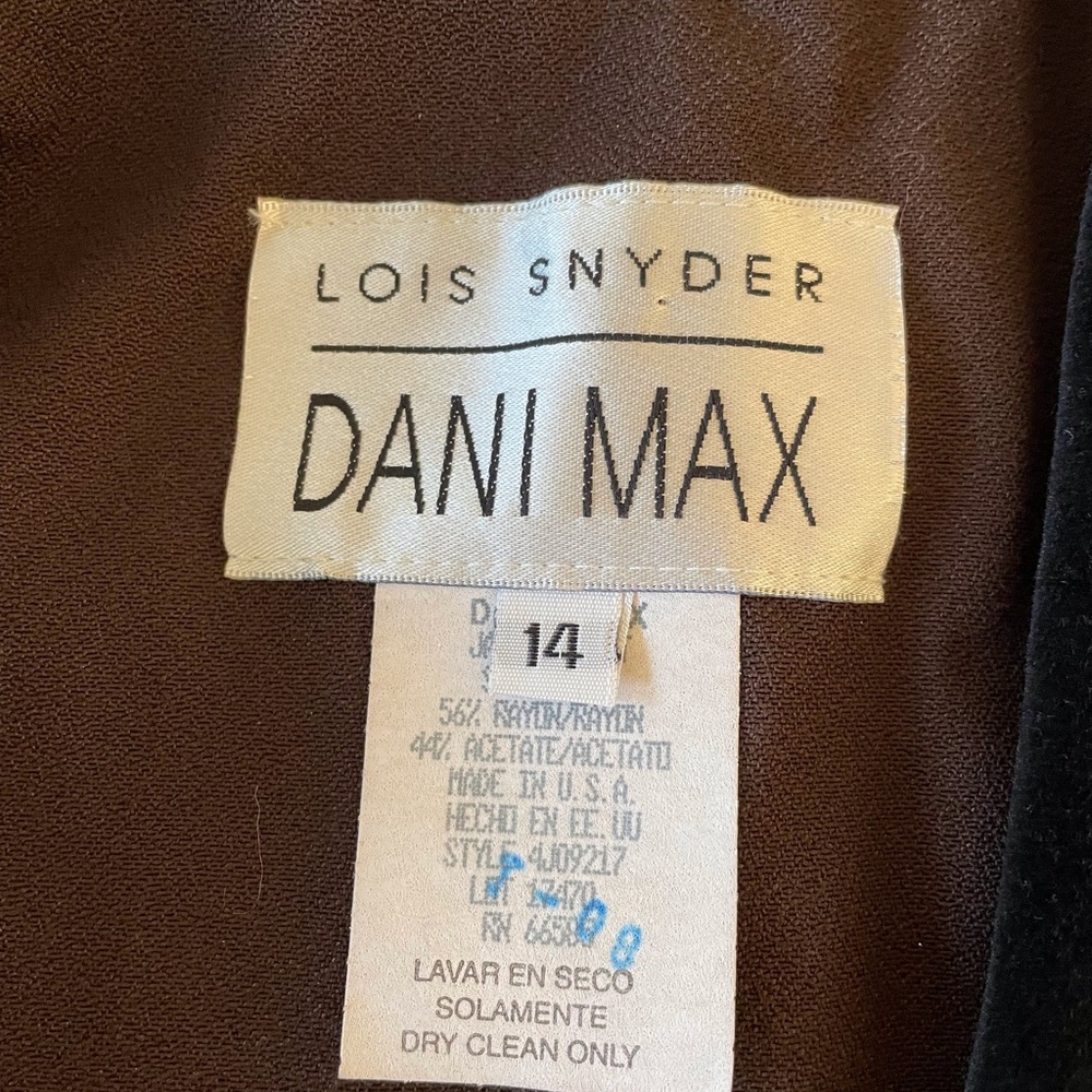 VINTAGE DANI MAX SKIRT SET Size 14 Chocolate Brown Excellent Preloved Condition - Picture 3 of 13